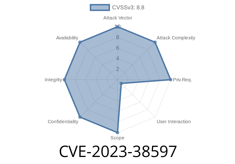 CVE-2023-38597 - Addressed Web Content Processing Vulnerability Leading to Arbitrary Code Execution